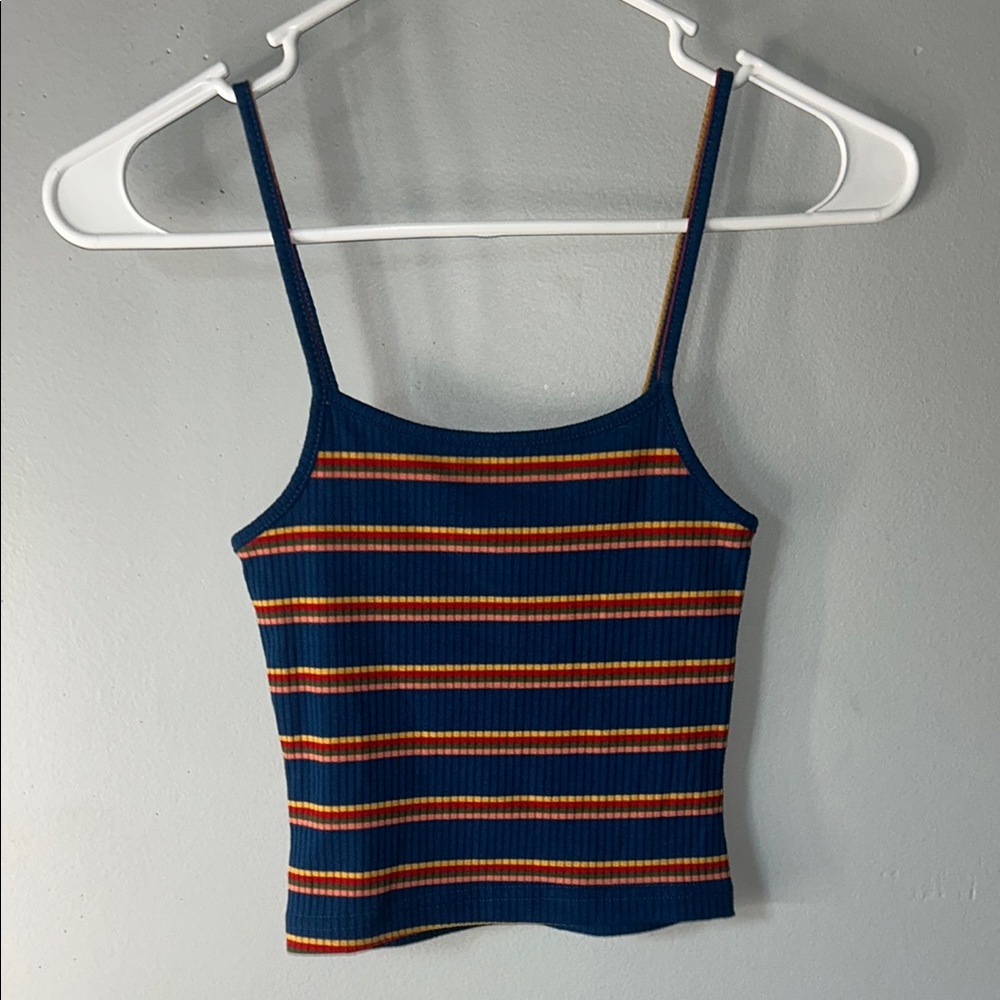 Striped Navy and Orange Women's Top